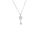 14k White Gold .20ct  G VS2 Round Diamond Key Pendant